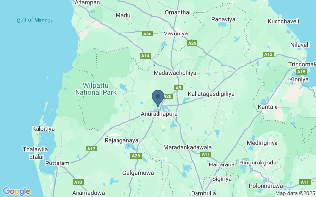 Kaart met locatie Sri Maha Bodhi